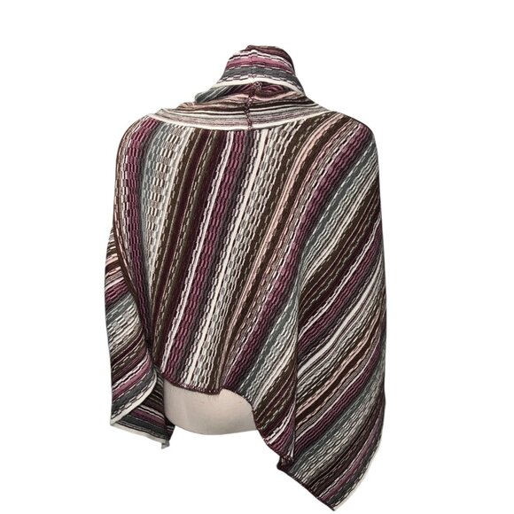 Cato Womens Multicolor Striped Knit Poncho One Size - Picture 6 of 8
